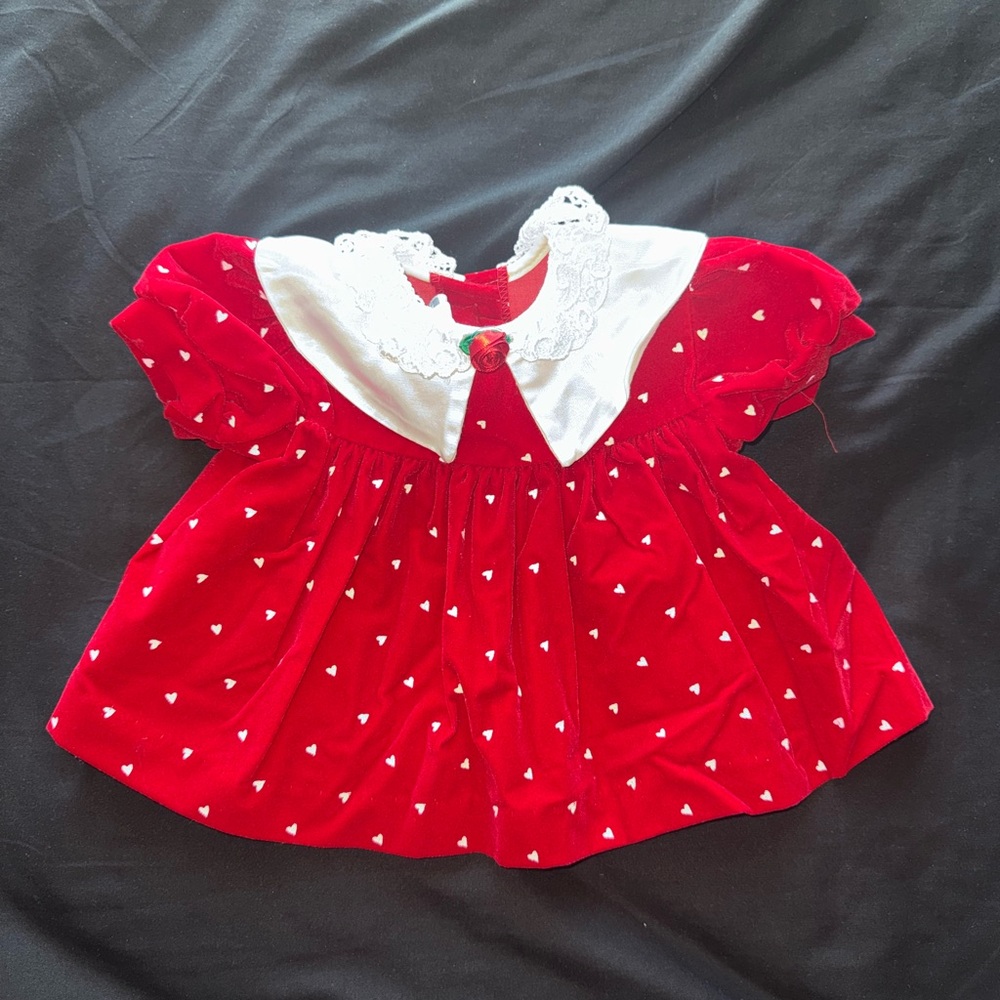 Vintage Red and White Kids Dress
